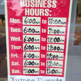 Hours of operation.