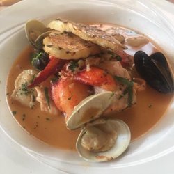 The Charlie Noble - Lobster & Seafood Stew - Potato, Celery, Corn, Bacon, Thyme, Sauvignon Blanc Reduction, Chorizo Emulsion