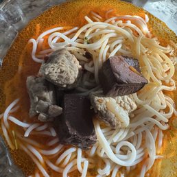 3 small pieces of meat 2 pieces of pork blood 2 lbs of noodles 3 small pieces of meat 2 pieces of pork blood 2 lbs of noodles