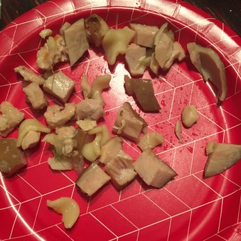Nick's Place - This is the mystery meat in the chicken noodle soup! Not 1 piece of chicken, the manager said it was left over turkey!! - Pizza Near Me - Winthrop, Massachusetts