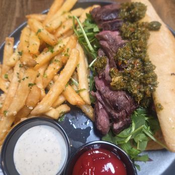 Circle City Tavern - Steak sandwich with cilantro truffle fries - Gastropubs Near Me - Corona, California