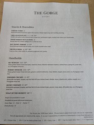 Menu photo 2 The Gorge Eatery Weissport, PA Menu photo 2 The Gorge Eatery Weissport, PA