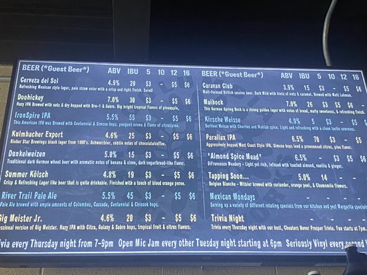 Menu photo 1 Columbia Kettle Works Brewpub Columbia, PA Menu photo 1 Columbia Kettle Works Brewpub Columbia, PA