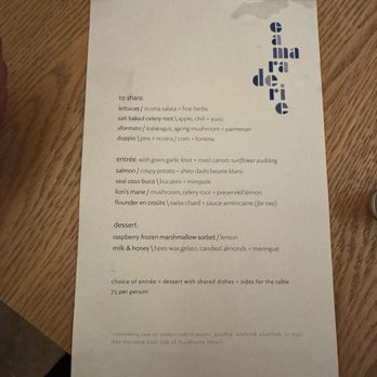 Camaraderie - Pre-fixe menu - New American Near Me - Houston, Texas