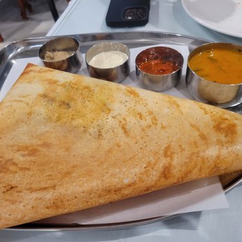 Grand Taj - Masala Dosa- folded or scrolled, these rice and lentil crépes come with dipping sauces 12.99 - Indian Near Me - Riverside, California