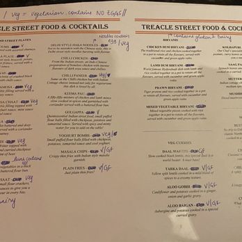 Treacle - Here are Priyanshi's extensive notes for the allergies/dietary restrictions for each dish. She is truly wonderful and thorough. - Bars Near Me - Edinburgh, EDH