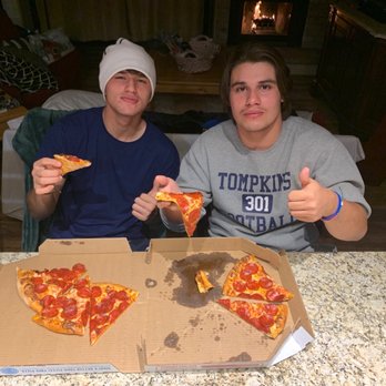 Domino's Pizza - Picture of us enjoying our scrumptious pizza - Pizza Near Me - Silverthorne, Colorado
