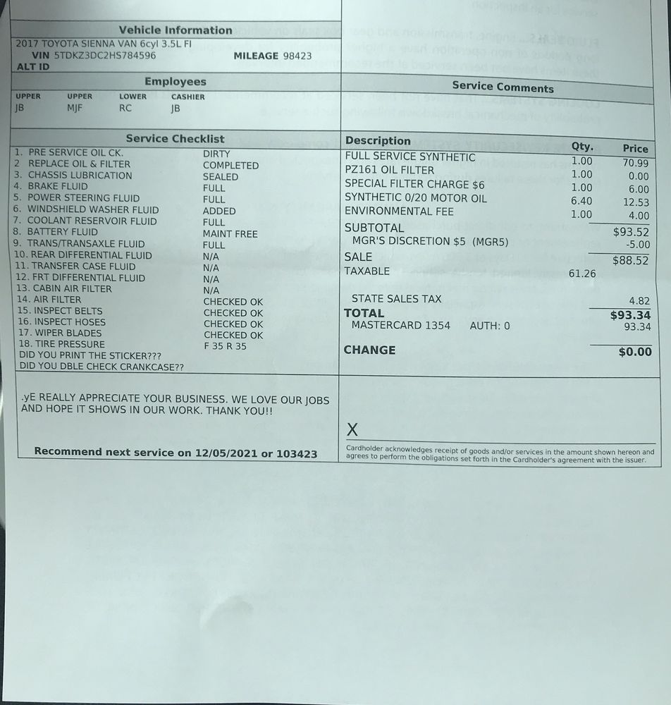 PRO10 MINUTE OIL CHANGE 133 Reviews 1135 Tully Rd, Modesto