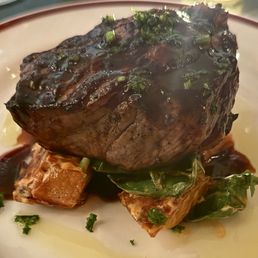 Petite NY strip with patatas braves