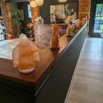Salt MedSpa - Beautiful salt rock figurines adorn the place - Halotherapy Near Me - Fayetteville, Georgia