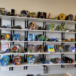 MoltenWorks Glass Studio - Shelves with finished products