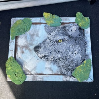 Green Forest Art Studio - For a couple days they worked with clay. He made a wolf. - Art Schools Near Me - Union City, California