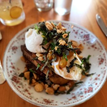 Heirloom - Always an interesting pairing of burrata at heirloom.  Marcona almonds and a fresh strawberry gastrique - New American Near Me - Lewes, Delaware