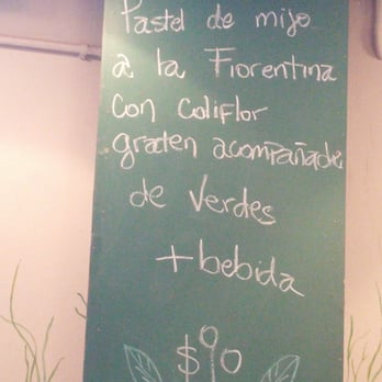 Bio - menu del dia - millet cake florentine with cauliflower gratin with greens and drink - Vegan Near Me - Buenos Aires, C