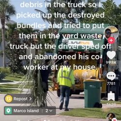 Waste Management - Collier County - Refused to take a small amount of shrubs from Gay household. Driver instructed Gay customer to carry the shrubs himself because too heavy.