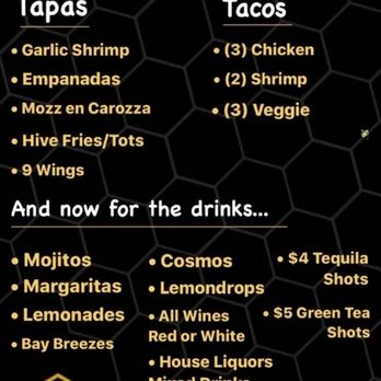 The Hive Bar & Bistro - Happy Hour Menu - Chicken Wings Near Me - Garfield, New Jersey