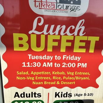Tikka Lounge - They have a lunch buffet, we went for dinner. - Indian Near Me - Poway, California