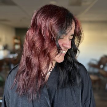 Hair By Avery - Red side with black money piece. - Hair Stylists Near Me - San Clemente, California Hair By Avery - Red side with black money piece. - Hair Stylists Near Me - San Clemente, California