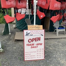 Backwoods Adventures - Signage with prices 2022