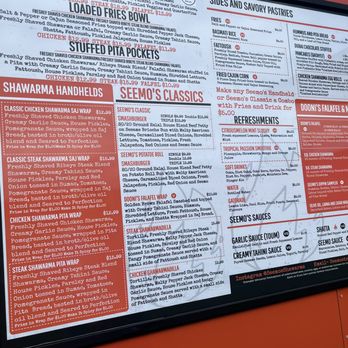 Seemo's Shawarma - Menu yum - Food Trucks Near Me - Orlando, Florida