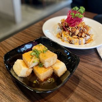 Sushi On - Popcorn roll and spicy agadeshi tofu - Sushi Bars Near Me - Port Coquitlam, British Columbia Sushi On - Popcorn roll and spicy agadeshi tofu - Sushi Bars Near Me - Port Coquitlam, British Columbia