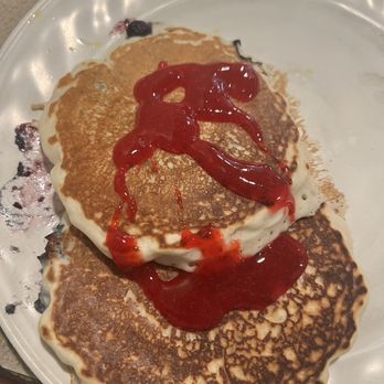 The Pfunky Griddle - My son's blueberry and strawberry syrup pancakes - Breakfast & Brunch Near Me - Nashville, Tennessee The Pfunky Griddle - My son's blueberry and strawberry syrup pancakes - Breakfast & Brunch Near Me - Nashville, Tennessee