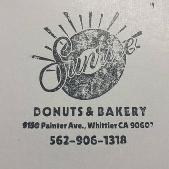 Sunrise Donuts & Bakery - Logo - Donuts Near Me - Whittier, California Sunrise Donuts & Bakery - Logo - Donuts Near Me - Whittier, California