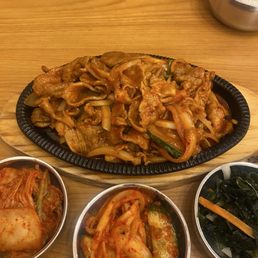Spicy pork and side dishes Spicy pork and side dishes