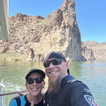 Dolly Steamboat - Me and my hubster on the Dolly Steamboat cruising Canyon Lake - Boat Charters Near Me - Apache Junction, Arizona