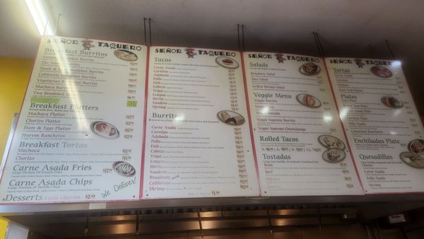 Menu photo 1 Senor Taquero San Diego, CA