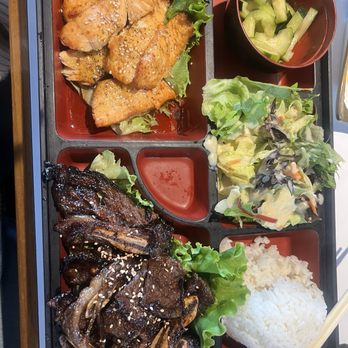 Bento Revolving Sushi - 13. Korean Short Ribs & Salmon Bento Box - Sushi Bars Near Me - Fair Oaks, California