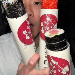 IJ Sushi Burrito - Sushi push pop with integrated soy sauce