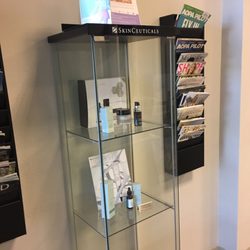 Advanced Skin Institute - One display of skin care products in waiting room