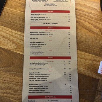 Temaki Bar Sushi - Cocktail menu - Sushi Bars Near Me - Encinitas, California