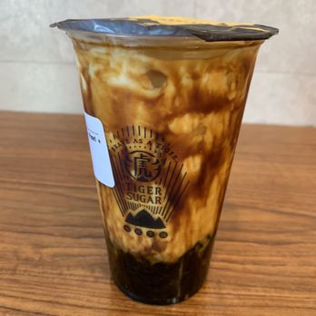 Tiger Sugar - Brown Sugar Cafe Latte with Boba, Pearl, Tiger Jelly & Cream Mousse - Bubble Tea Near Me - New York, New York Tiger Sugar - Brown Sugar Cafe Latte with Boba, Pearl, Tiger Jelly & Cream Mousse - Bubble Tea Near Me - New York, New York