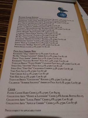 Menu photo 4 Elgin Beer Project Ottawa, ON