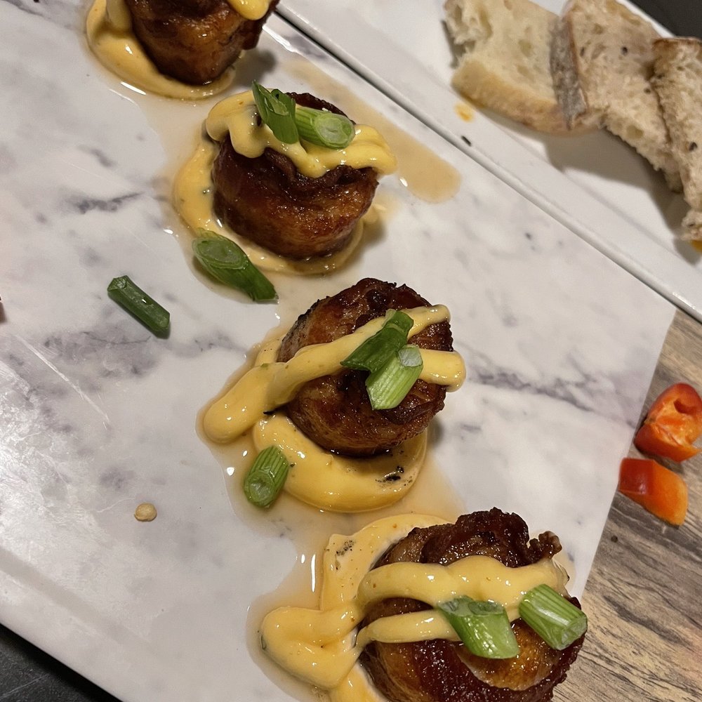 Fugazzis - Bacon wrapped scallops - Italian Near Me - Kingsburg, California Fugazzis - Bacon wrapped scallops - Italian Near Me - Kingsburg, California