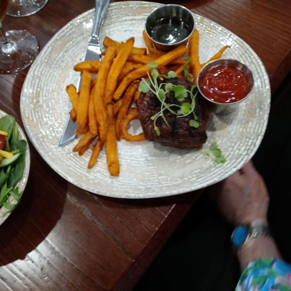 Fork Lore - Filet with sweet potato fries - Breakfast & Brunch Near Me - Asheville, North Carolina Fork Lore - Filet with sweet potato fries - Breakfast & Brunch Near Me - Asheville, North Carolina