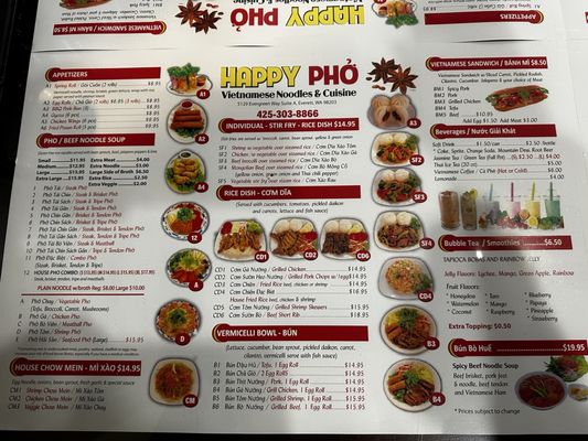 Menu photo 1 Pho Happy Noodles Everett, WA