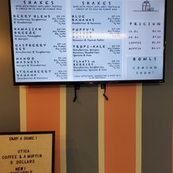 Simple Shakes - Menu