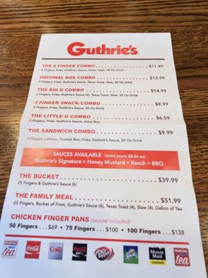 Menu photo 1 Guthries Indian Land, SC