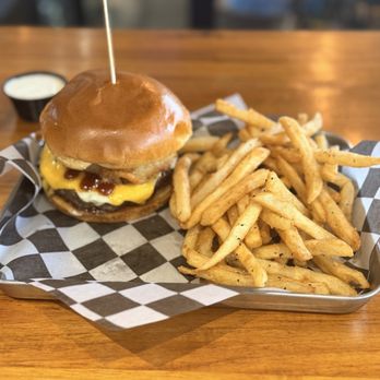 Smoke & Grain - Stacked meal - Western Bacon Bbq Burger - Burgers Near Me - Gilbert, Arizona