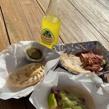 Camp North End - Empanada de Carne, taco de asada and pupusa de frijoles - Specialty Food Near Me - Charlotte, North Carolina Camp North End - Empanada de Carne, taco de asada and pupusa de frijoles - Specialty Food Near Me - Charlotte, North Carolina