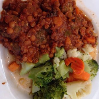 IKEA Restaurant - Gluten-free veggie balls with tomato lentil sauce and steamed veggies - Breakfast & Brunch Near Me - Schaumburg, Illinois IKEA Restaurant - Gluten-free veggie balls with tomato lentil sauce and steamed veggies - Breakfast & Brunch Near Me - Schaumburg, Illinois