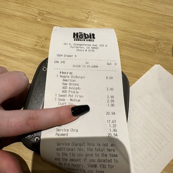 Habit Burger & Grill - My order - Burgers Near Me - Fullerton, California