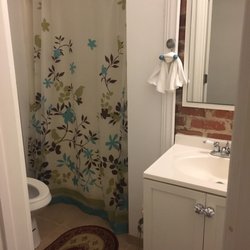 The private bathroom in the room
