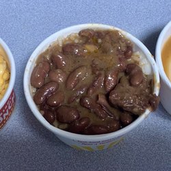 Krispy Krunchy Chicken - Mac and cheese, red beans and rice, mashed potatoes and gravy