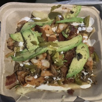 Taqueria Los Martinez - Super steak & shrimp fries w jalapeños, cheese & sour cream & added bacon & avocado - Mexican Near Me Taqueria Los Martinez - Super steak & shrimp fries w jalapeños, cheese & sour cream & added bacon & avocado - Mexican Near Me
