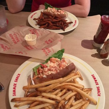 Summer Shack-  Cambridge - Lobster rolls with regular fries (front) and sweet potato fries (back) - Seafood Near Me - Cambridge, Massachusetts