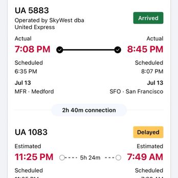 United Airlines - Proof of delay by 30 minutes. - Airlines Near Me - San Francisco, California United Airlines - Proof of delay by 30 minutes. - Airlines Near Me - San Francisco, California